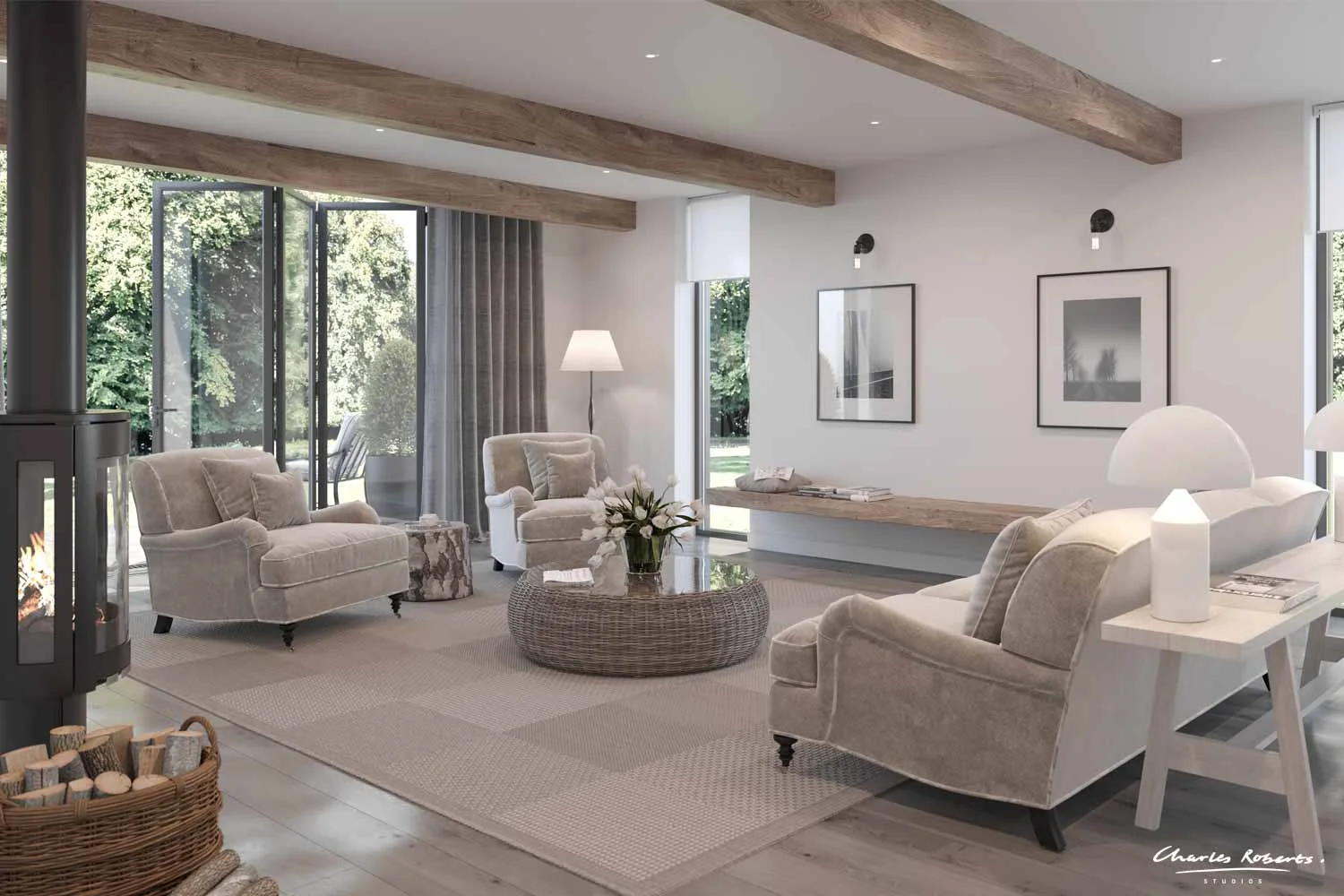 Artists impression barn conversion interior design