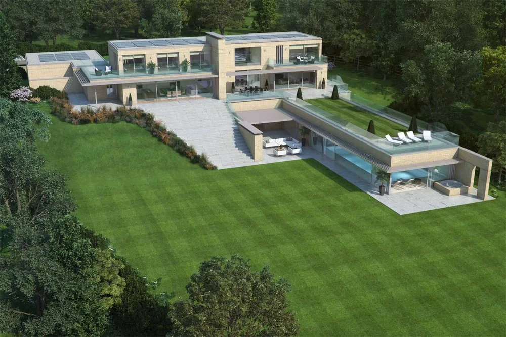 Aerial architectural visualisation of the house
