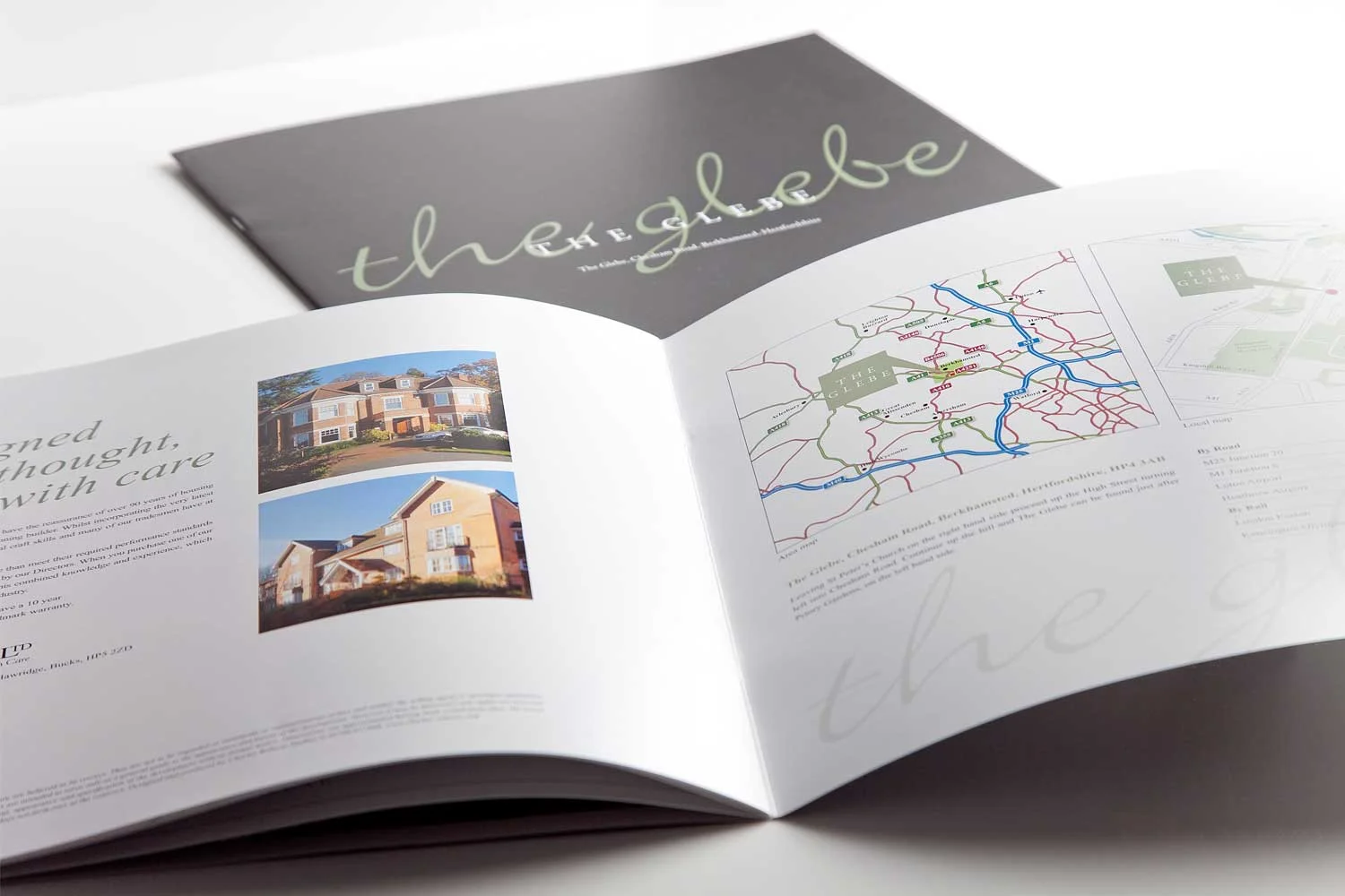 Inside pages of a property brochure design