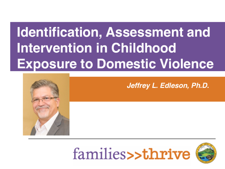 Identification and Assessment of Children and Youth Exposure to DV