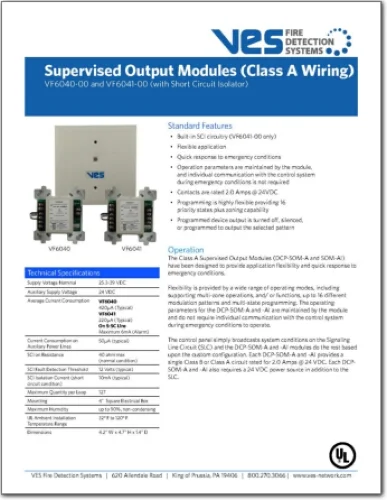 VF6040 & VF6041 , Supervised Output Modules