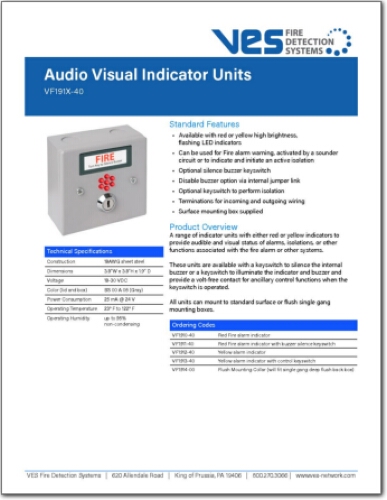    VF191X-40  Audio Visual Indicator Units  