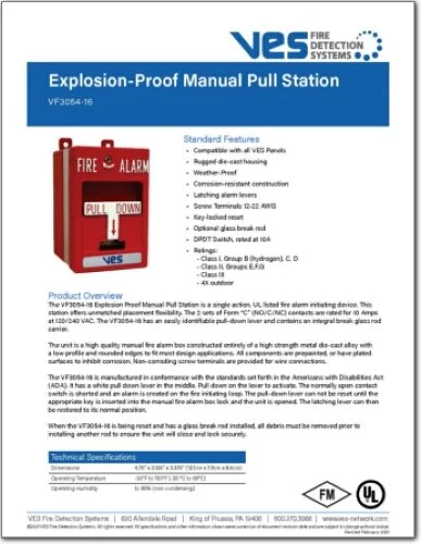    VF3054-16 , Explosion-Proof Manual Pull Station  