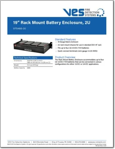 19” Rack Mount Battery Enclosure , 2U