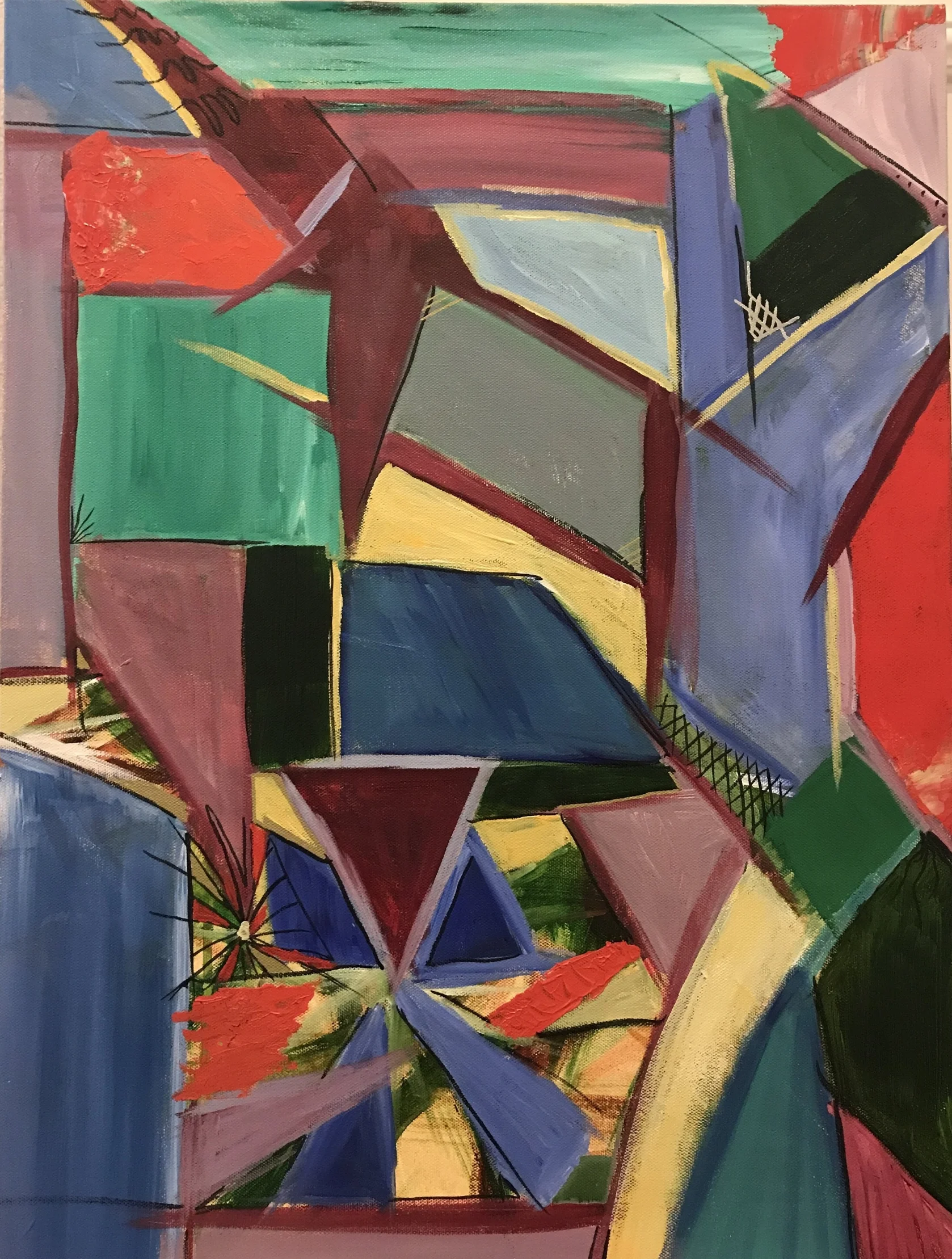   acrylic &amp; ink on canvas      