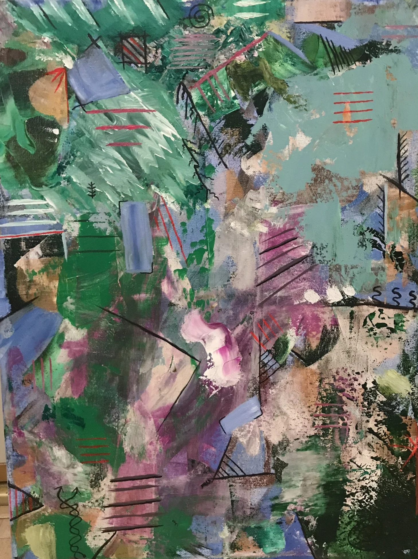   acrylic &amp; ink on canvas      