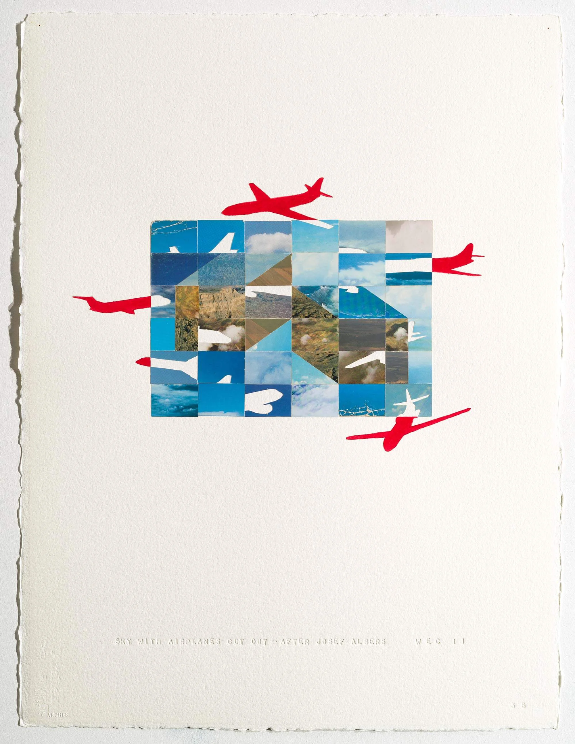 SKY WITH AIRPLANES CUT OUT — AFTER JOSEF ALBERS