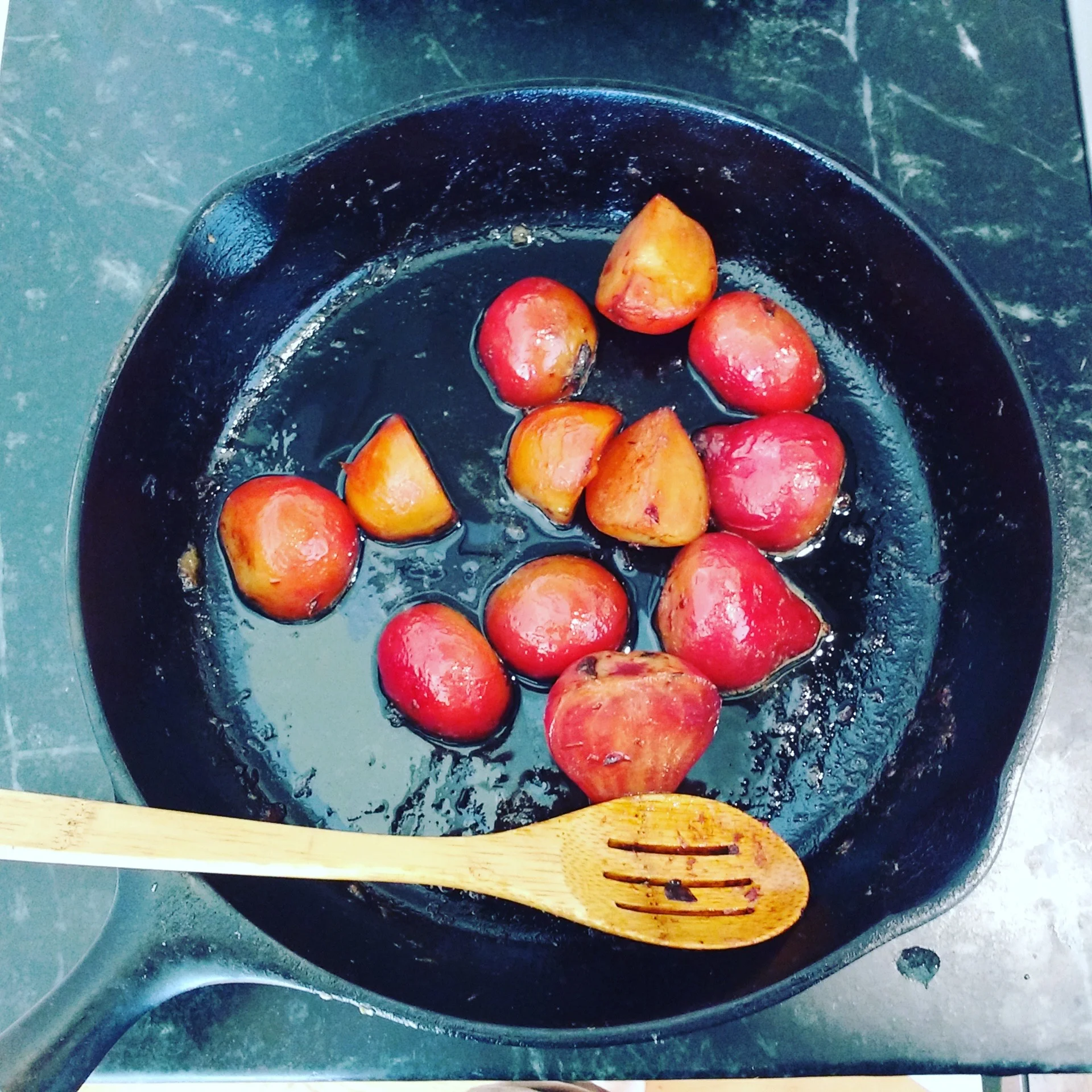 Roasted beets, sautéed in butter. Yum.