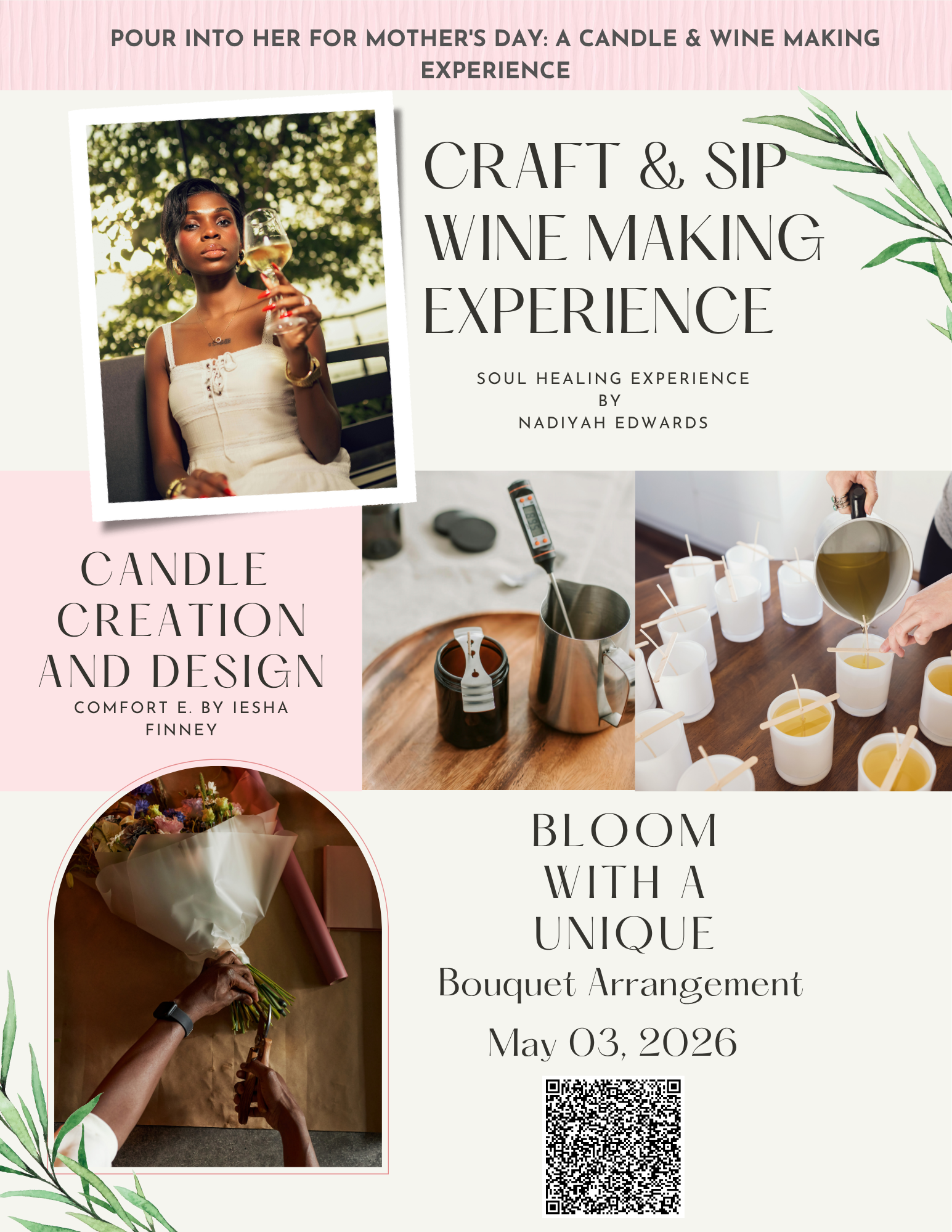 Pour Into Her for Mother's Day: A Candle &amp; Wine Making Experience