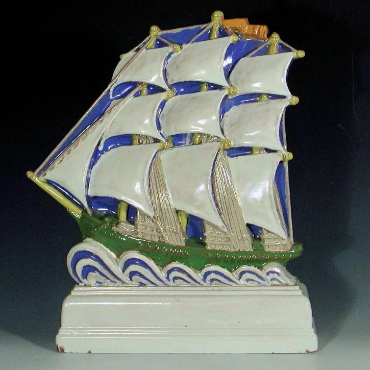 The galleon by harold stabler C 1925 in red architectural faience (20 inches high) became an unofficial symbol of the pottery (hayward and atterbury)