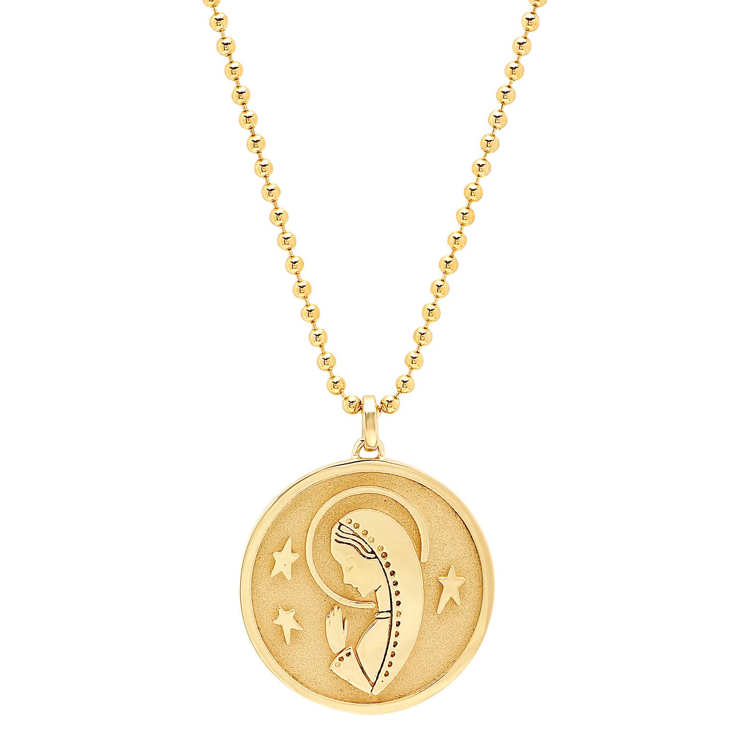 mama mary gold pendant