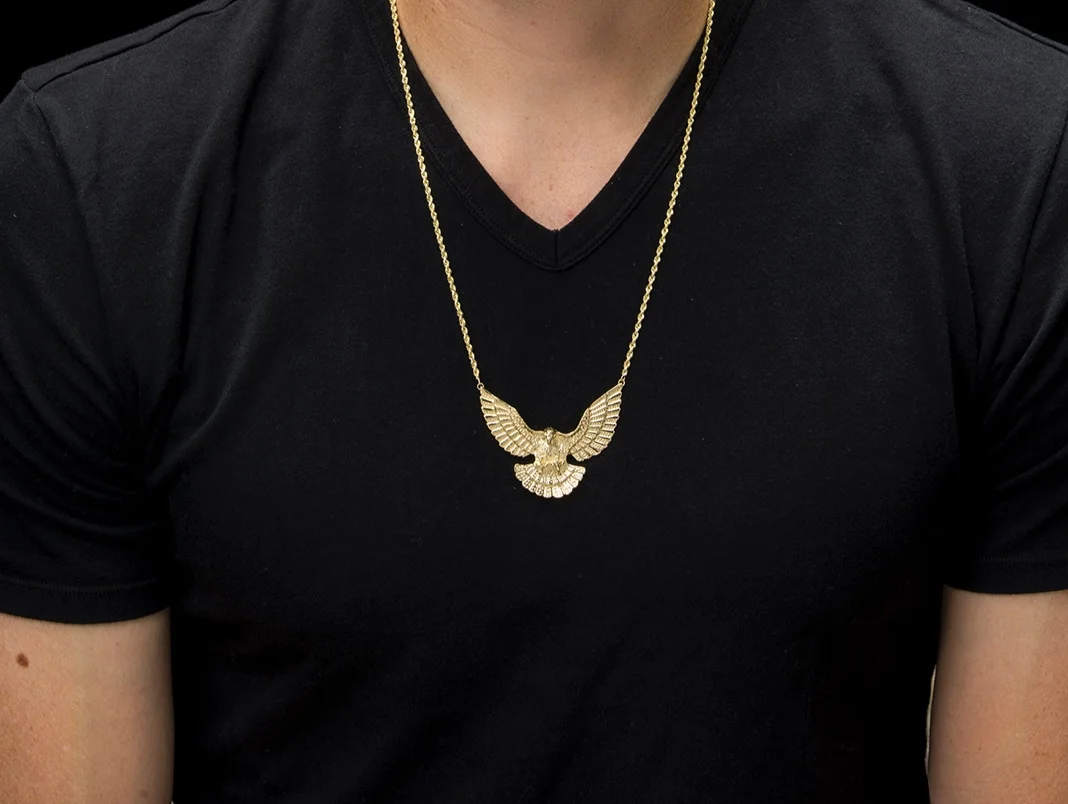 Eagle Necklace on Thick Rope Chain 