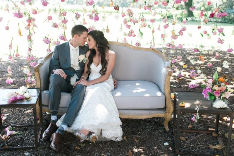 wine-country-wedding-jasminestar-theknot-stylemindchiclife The newlyweds celebrating in the vineyard