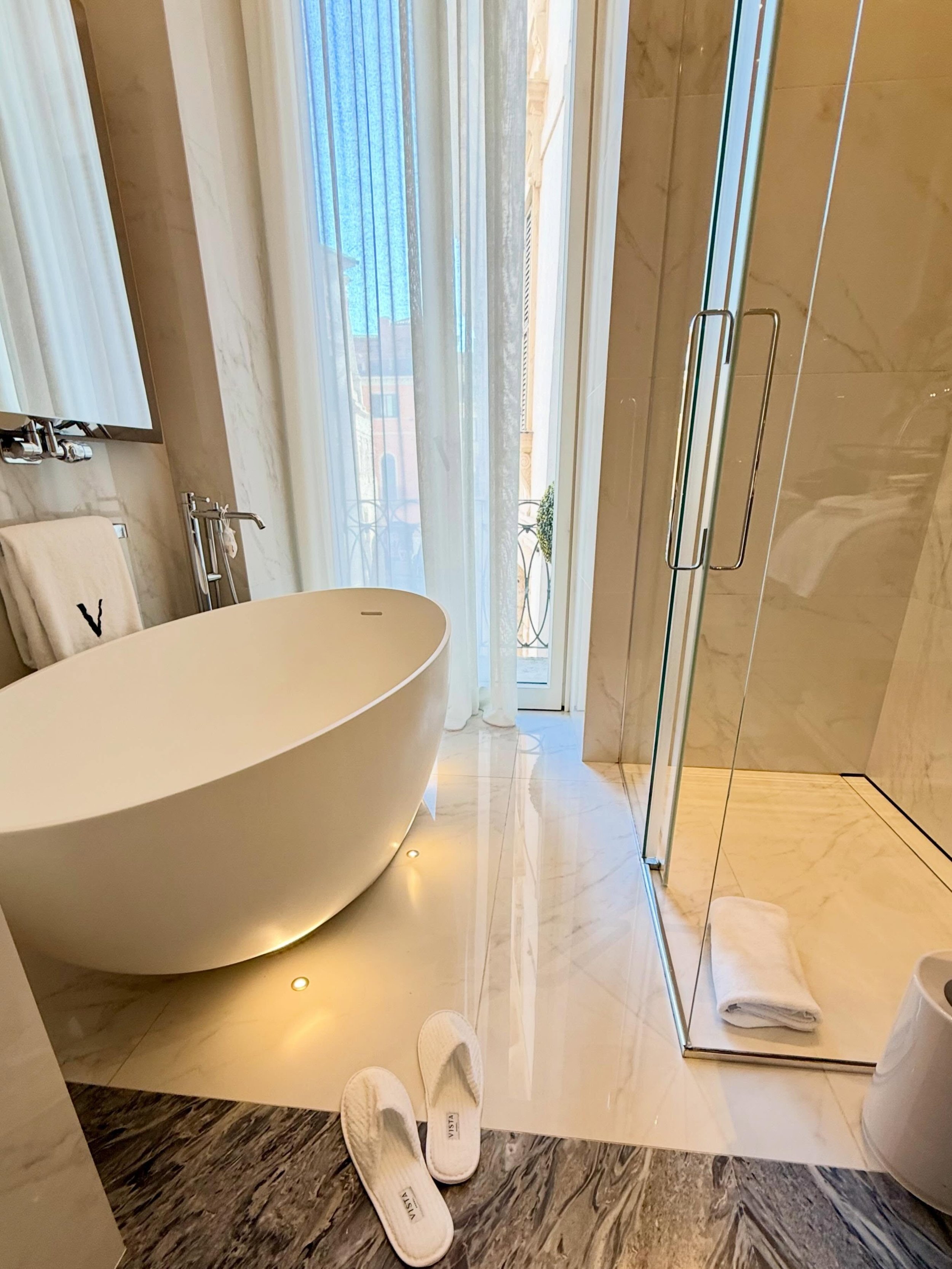 A stay wrapped in soft light and quiet luxury at Vista Palazzo Verona. My suite felt like a private sanctuary above the charming streets of Verona &mdash; with marble, velvet, luxurious linens and those dreamy rooftop views from my balcony. Virtuoso 