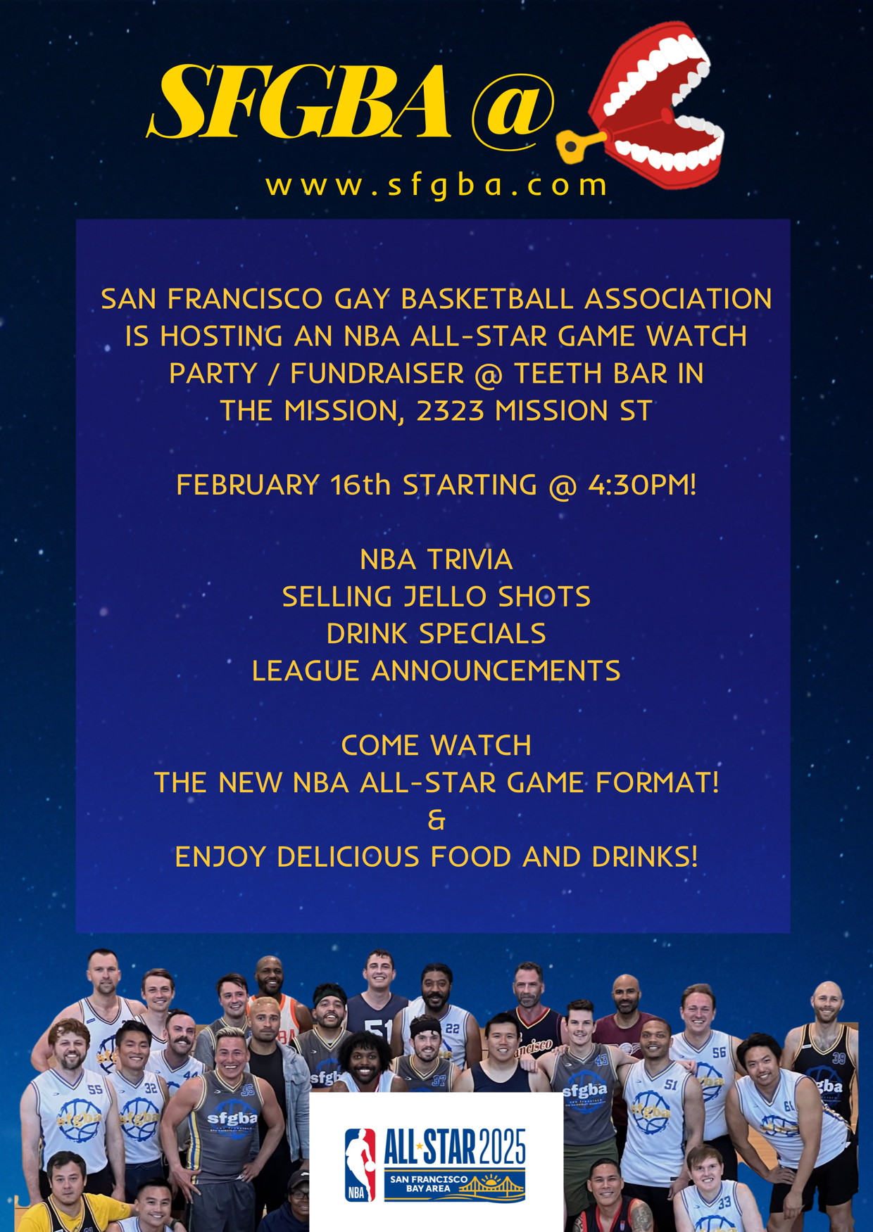SFGBA / NBA All-Star Game Watch Party &amp; Fundraiser