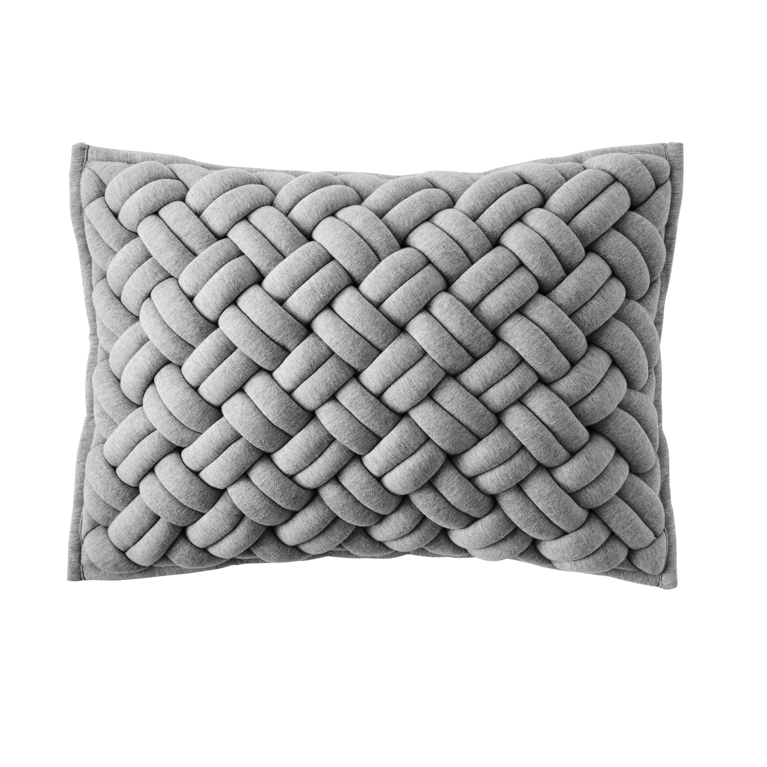 Jersey Interknit Grey Pillow, CB2