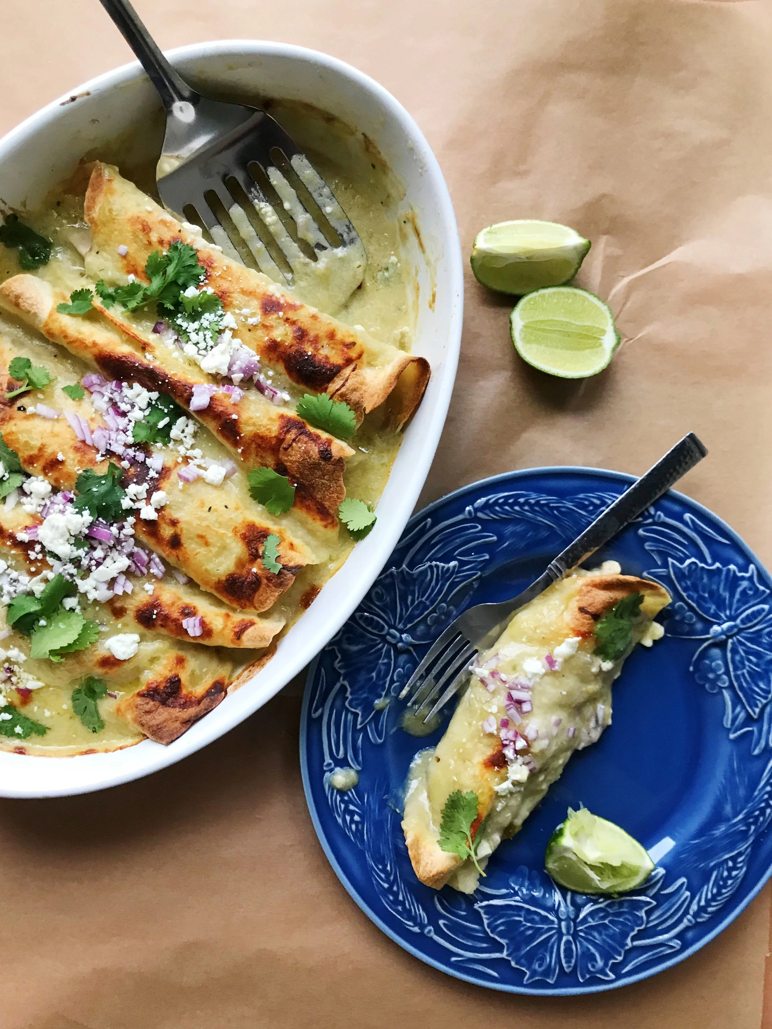Easy Cheesy Enchiladas Verde
