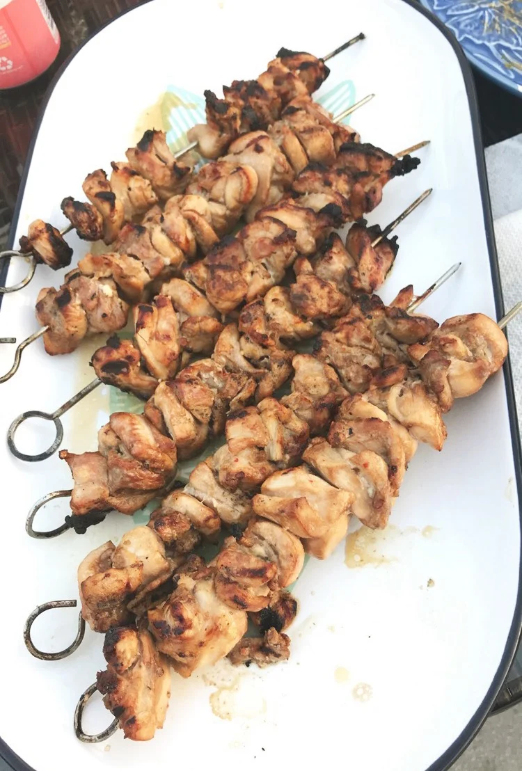 JimAkin Grilled Chicken Skewers with Sriracha Yogurt