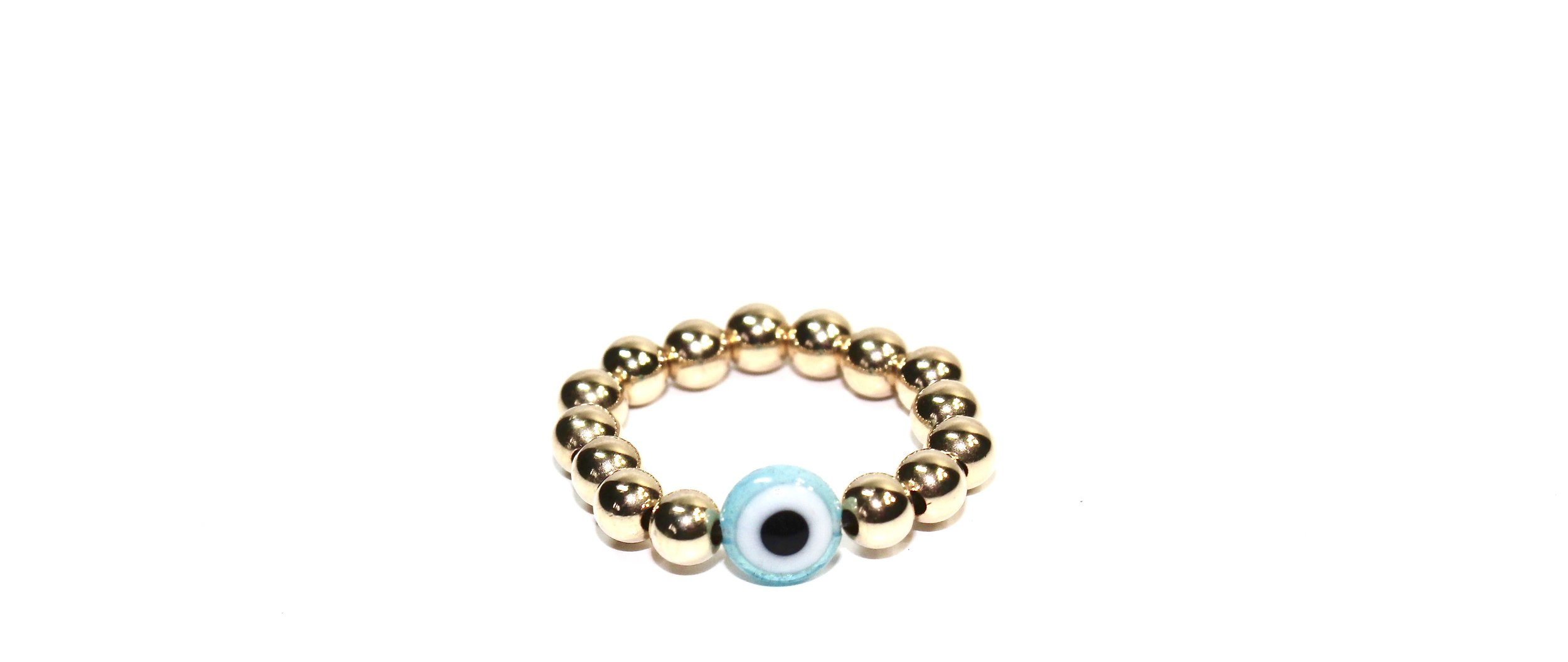 Glass Evil Eye Bead Ring