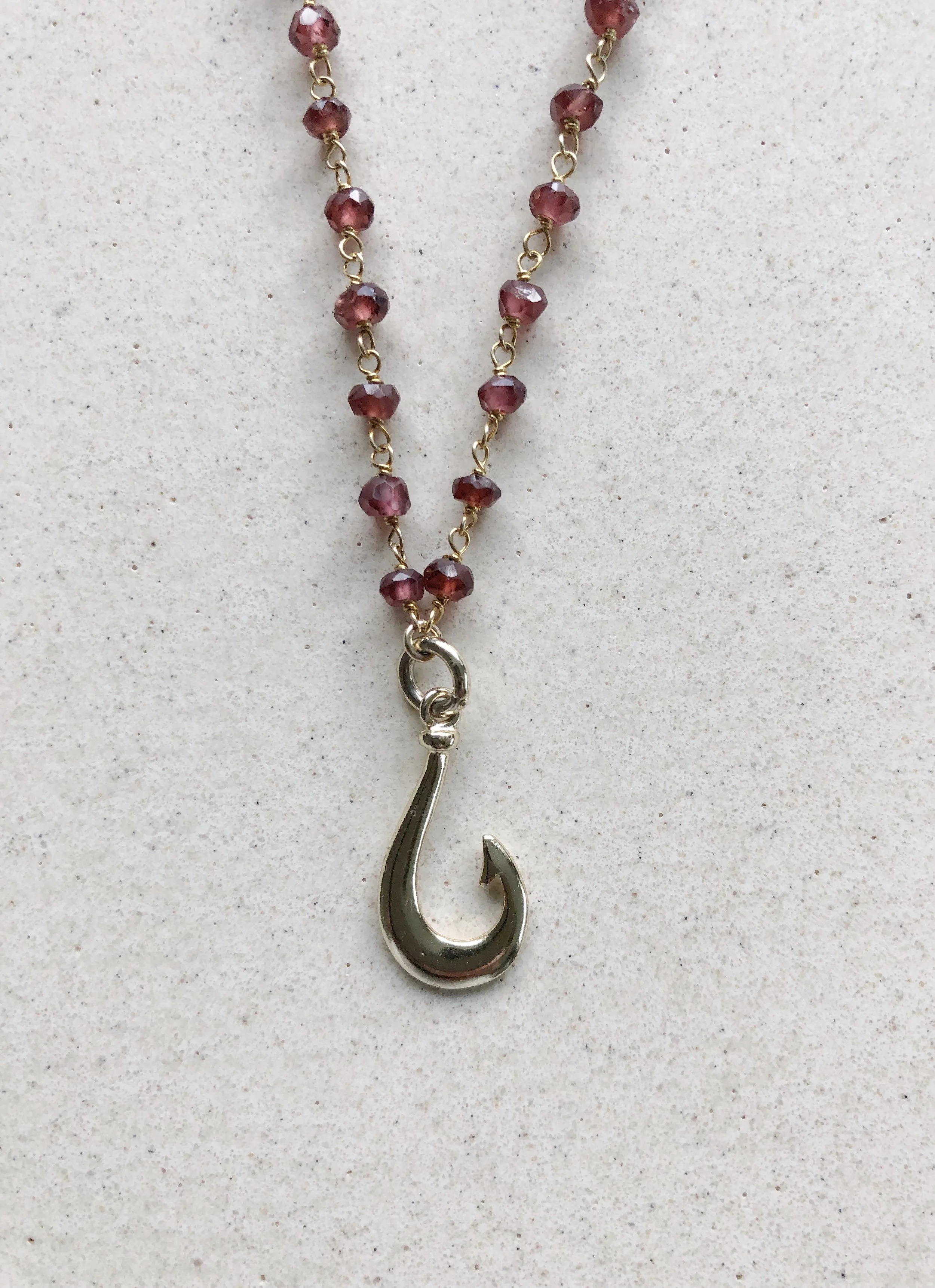 Hook Garnet Necklace