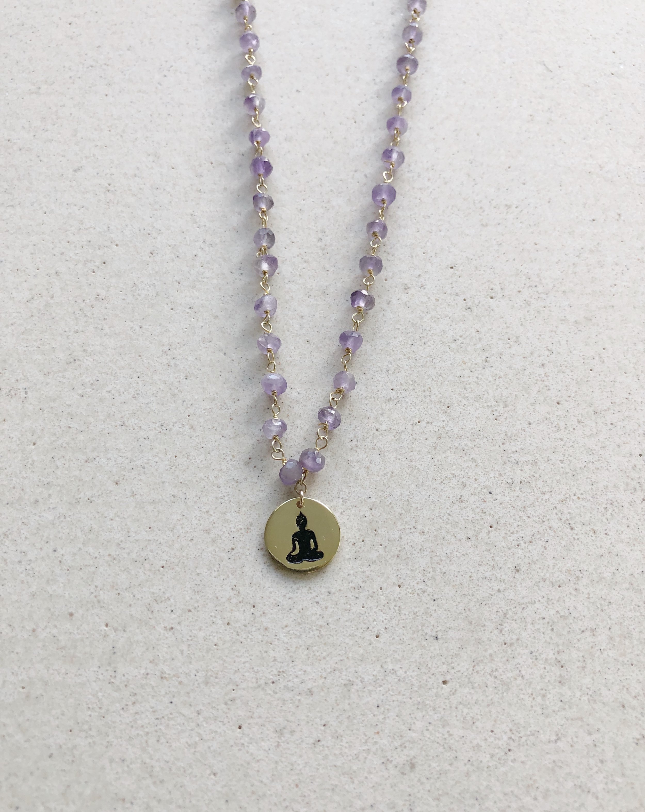 Buddha Coin Amethyst Necklace