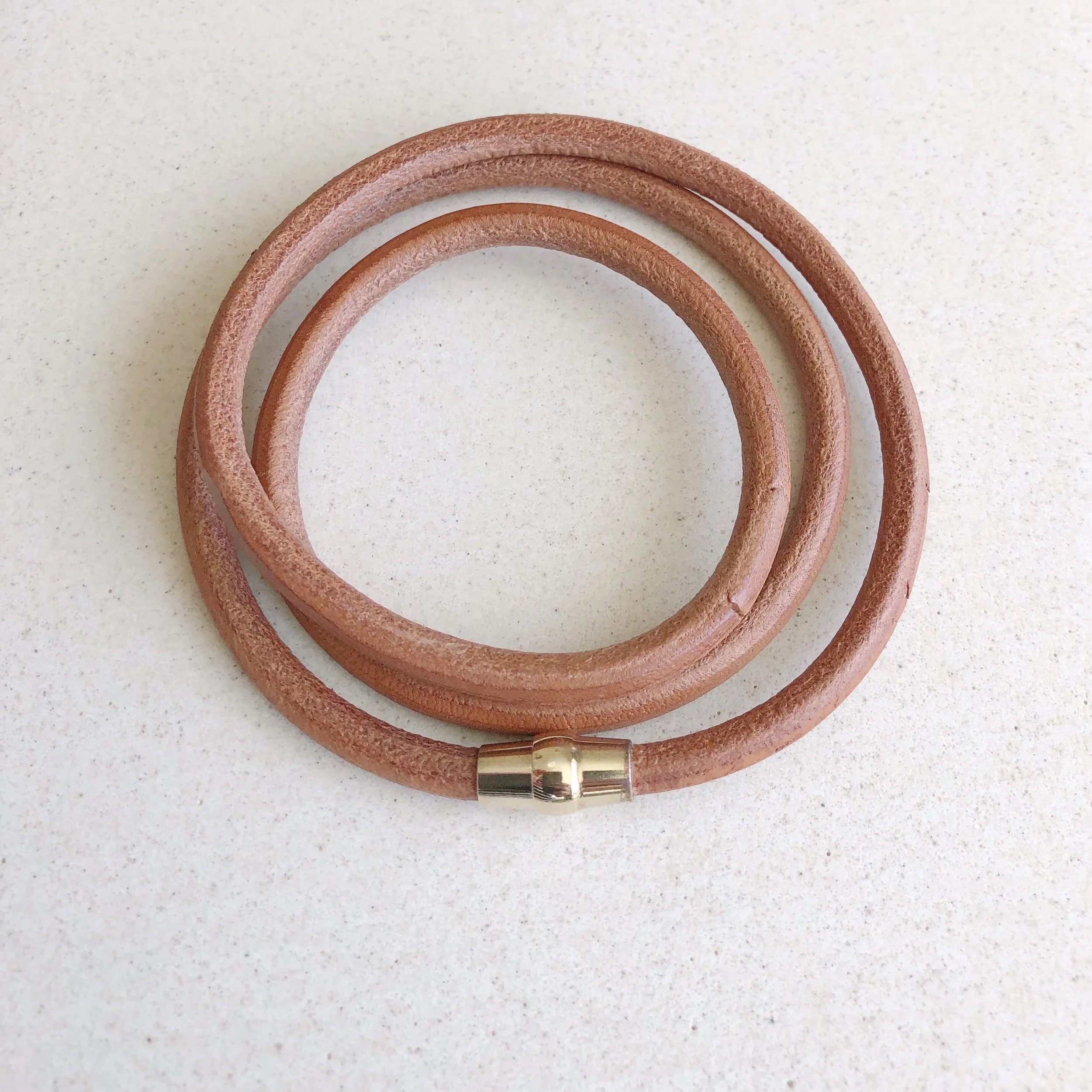 “Cherokee Wood” Leather Wrap Bracelet