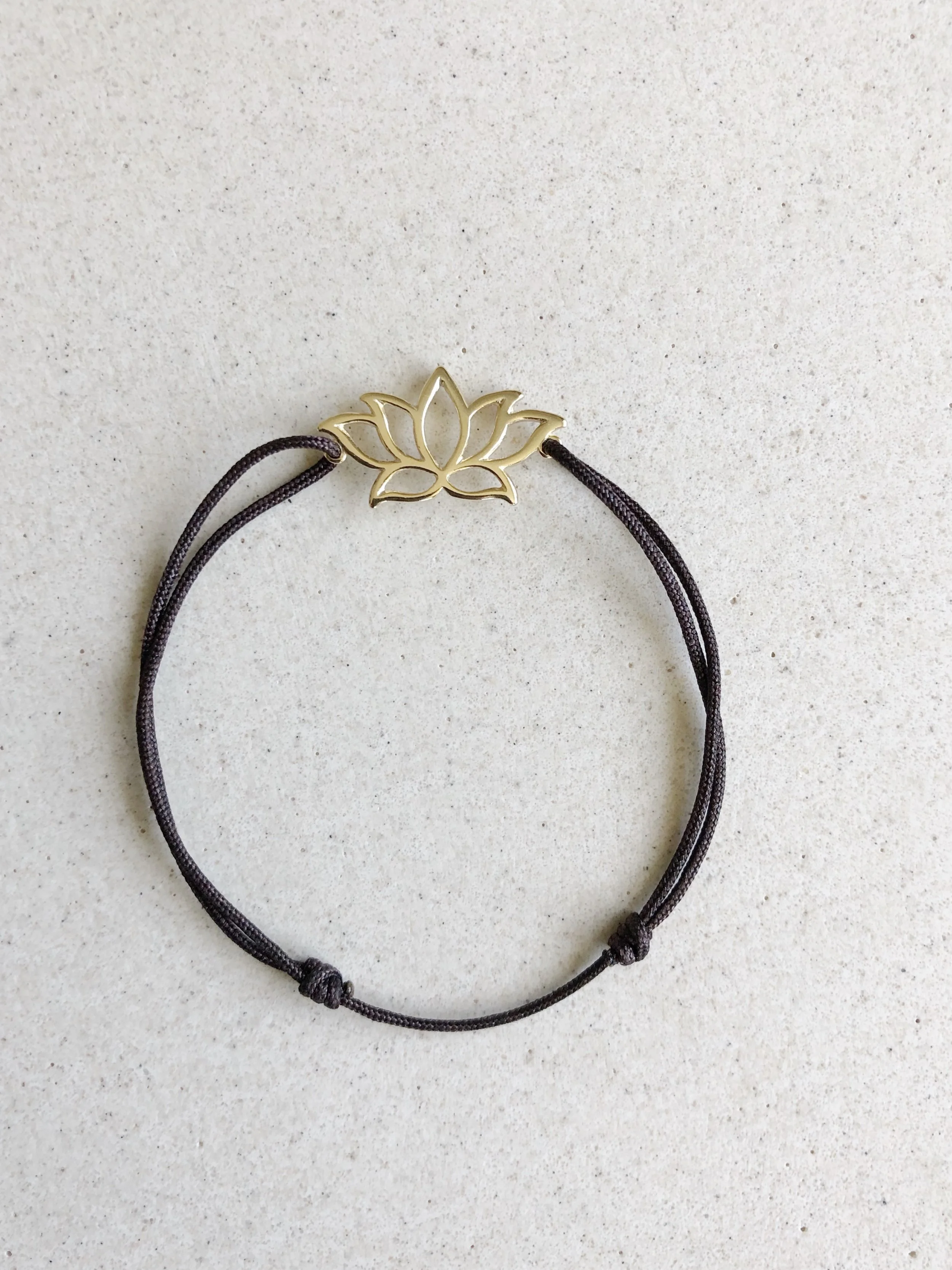 Lotus Flower Outline String Bracelet
