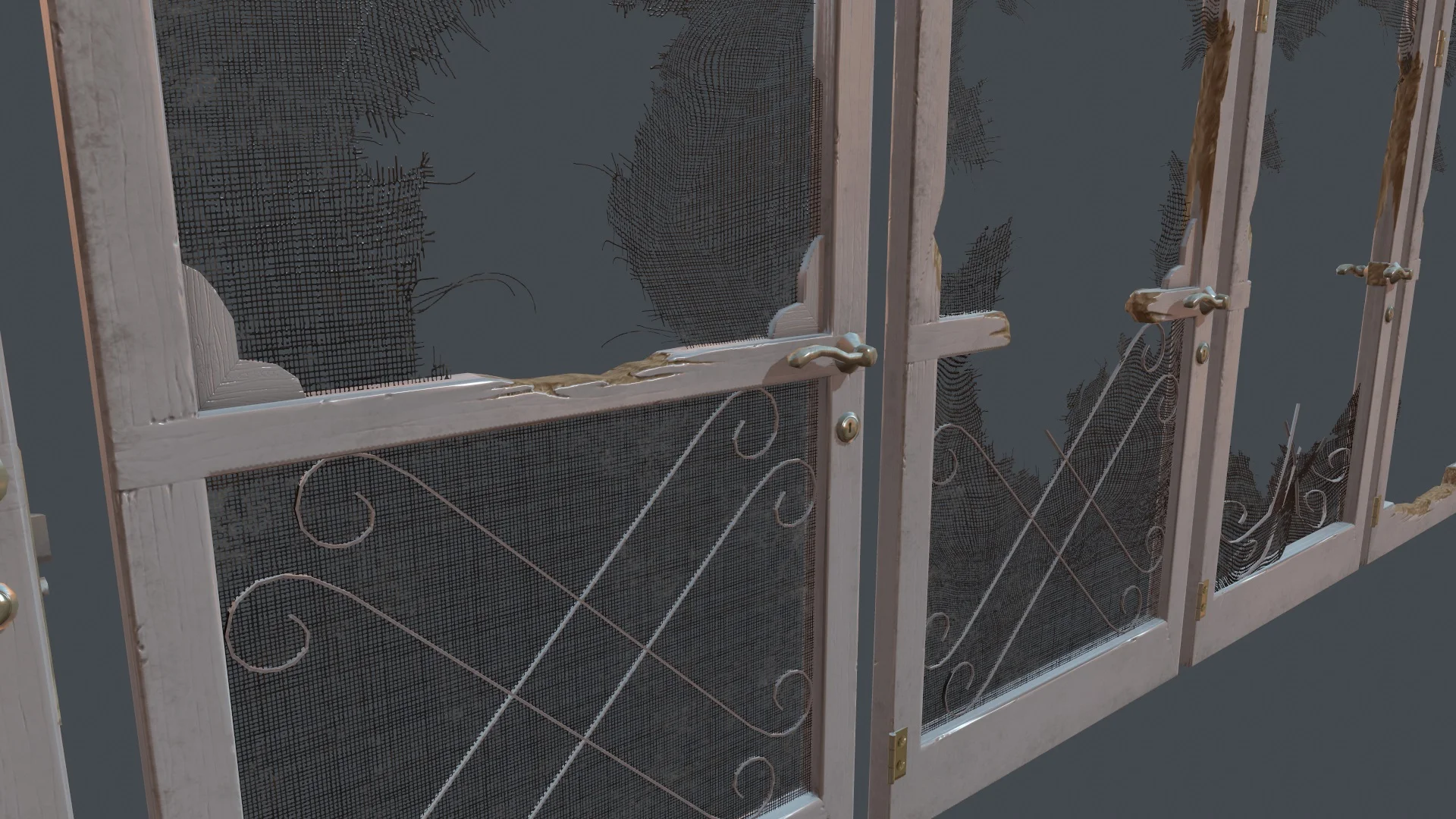 Destructible Screen Door GIB models during zombie attacks in "Contagion"