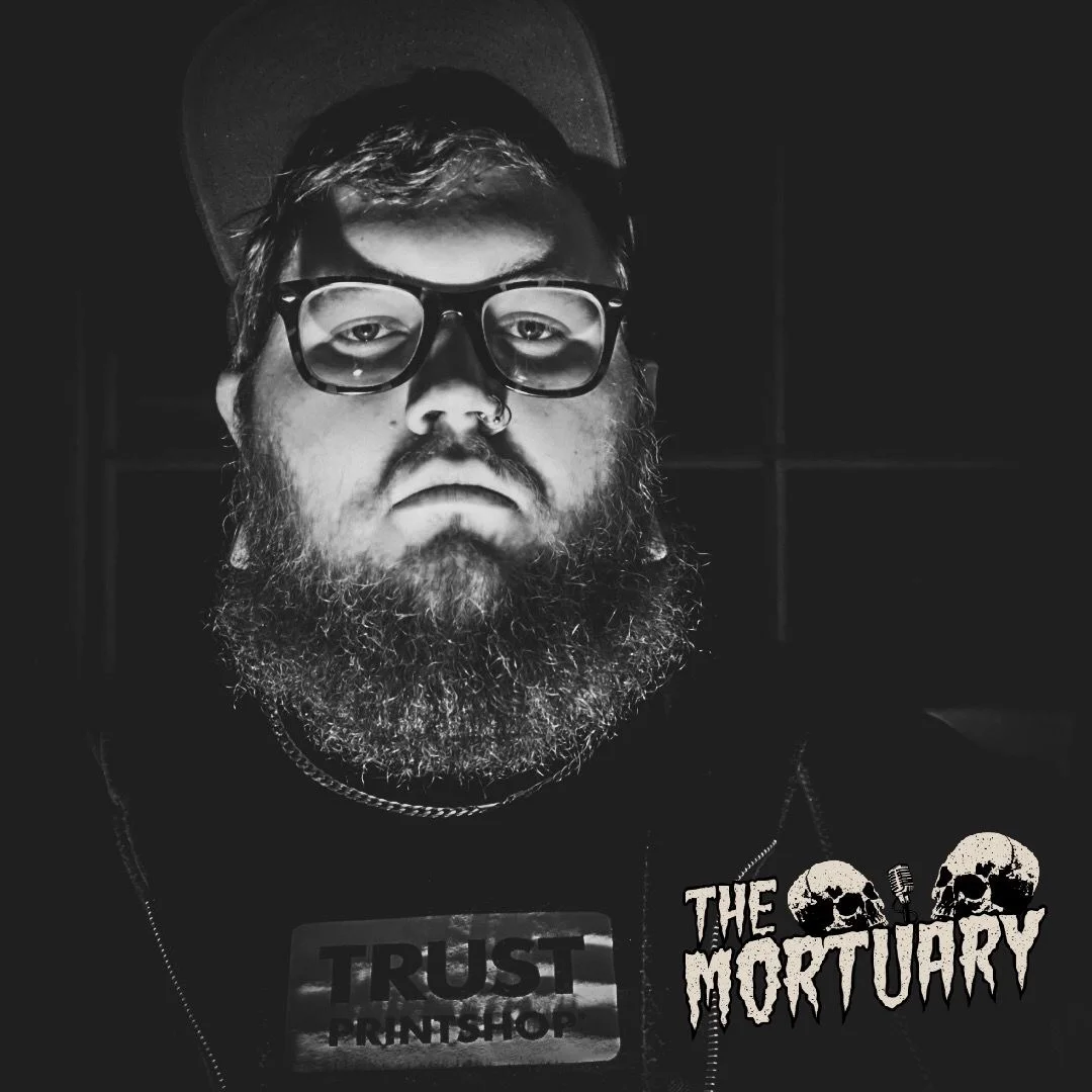 The Mortuary Podcast Logo Skull horror story paranormal activity popular podcast