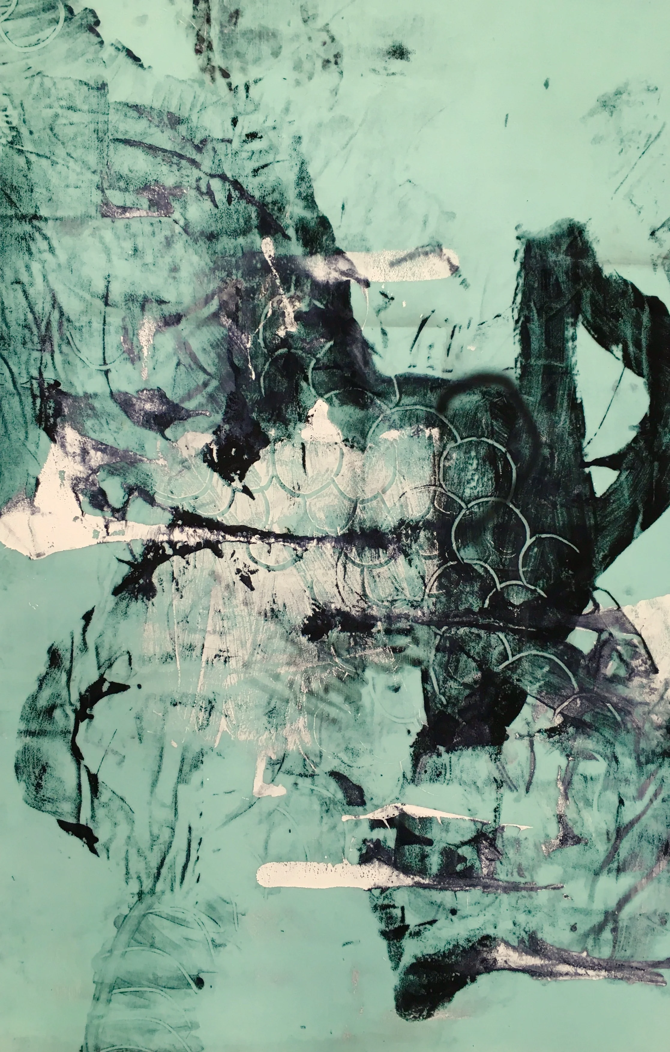 Untitled (Blue Fleece) Acrylic on fleece 72 x 48 in