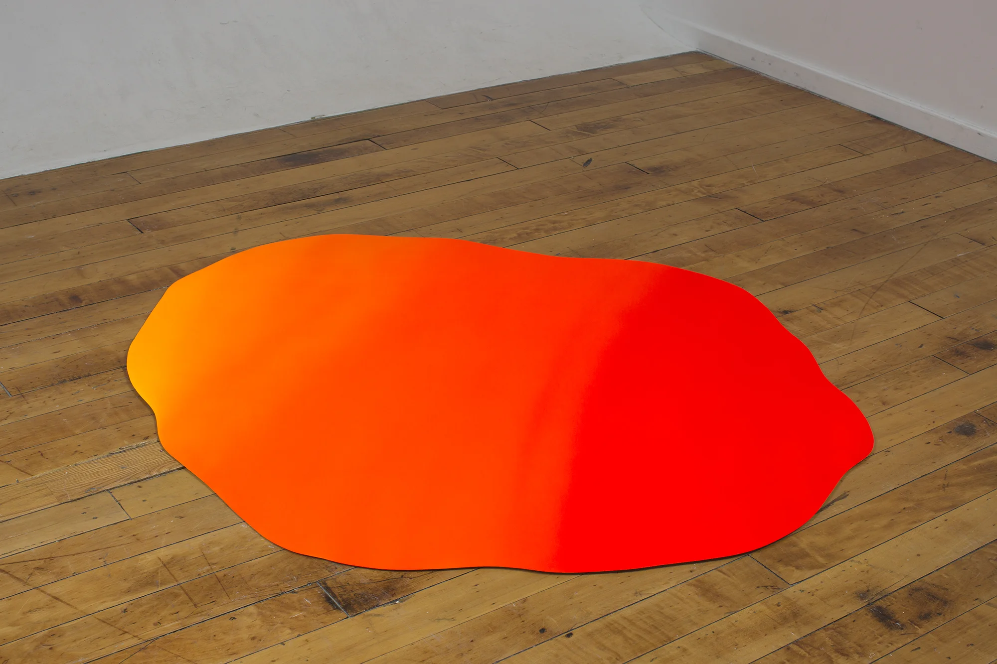 Venusian Alpenglow Fluorescent enamel, epoxy resin and fiberglass 40 x 44 x 1/8 in