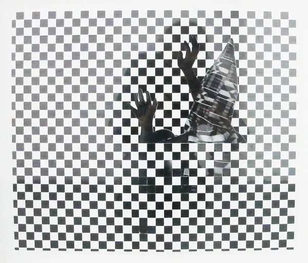Stan Squirewell Suffused in White Noise III Pigment print collage 15 1/2 × 17 1/2 in