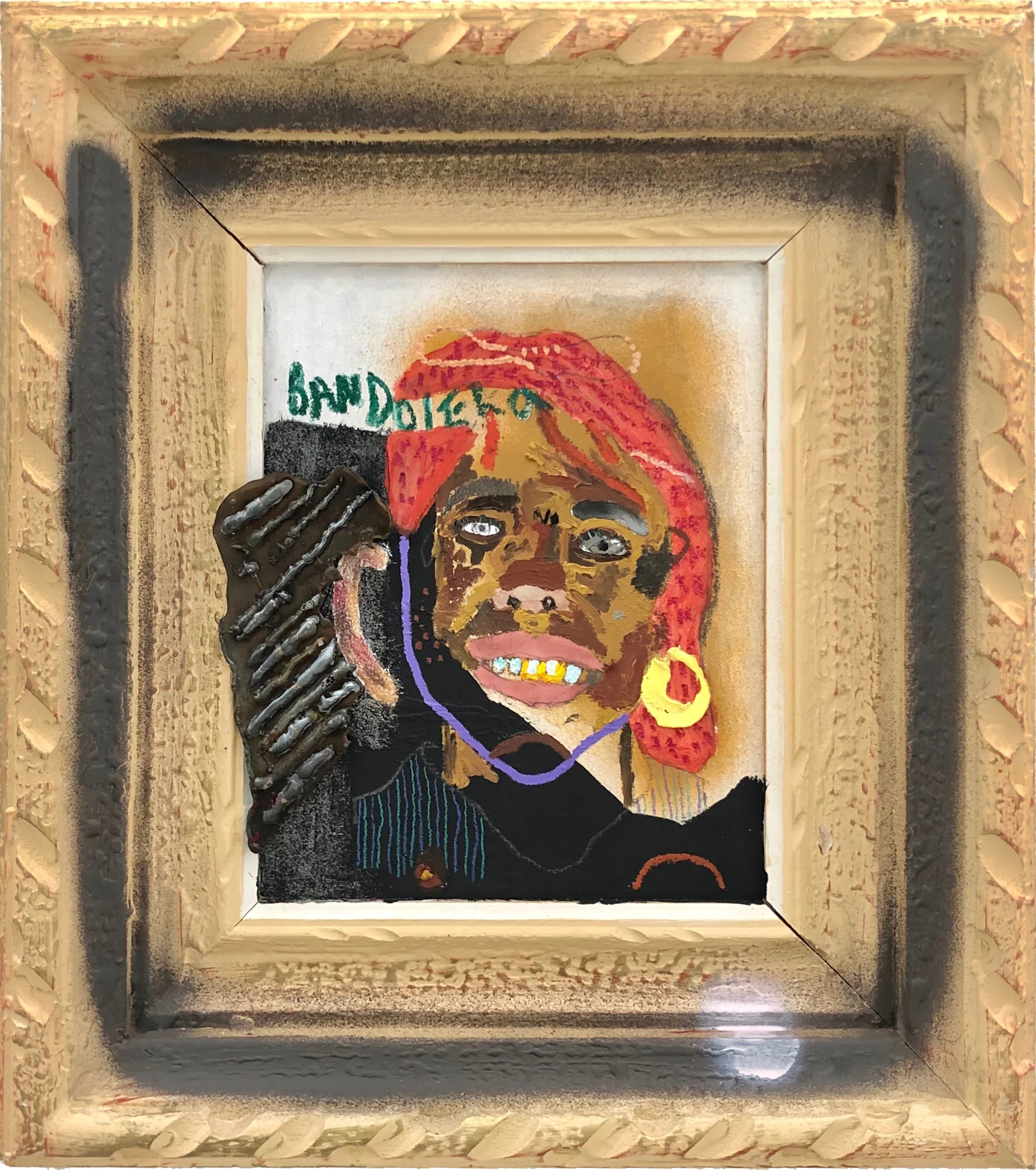 Bandolera Mixed media on panel 17 x 15 1/2 in $1,600