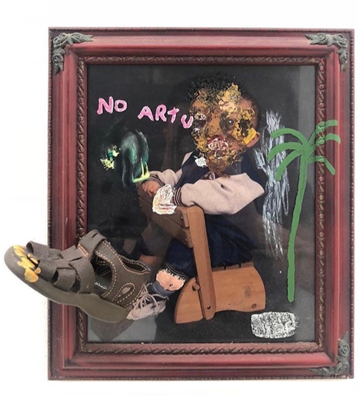 No Artu Mixed media on frame 18 x 16 in $1,600