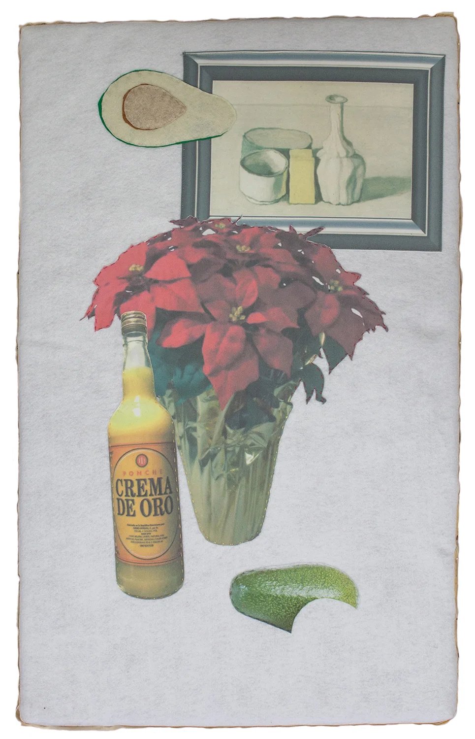 Navideño Digital Print on Fabric, Felt, Stretched on Foam 24 x 36 x 2 in