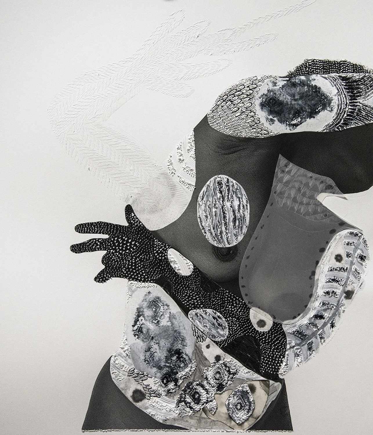 Reach Hand sculpted paper photo print 24 x 23 in