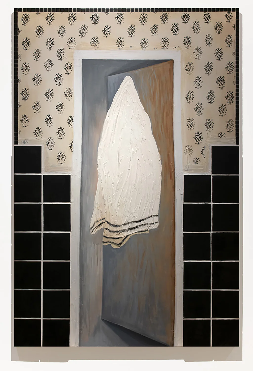 It wasn’t me! Mixed media on panel 72 x 48 in
