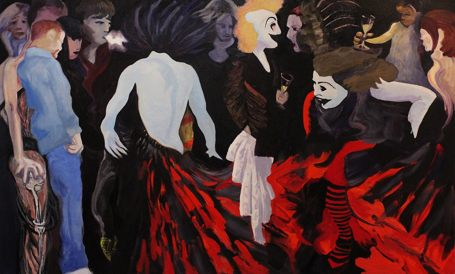 Behind the Scene Oil on canvas 36 x 60 in