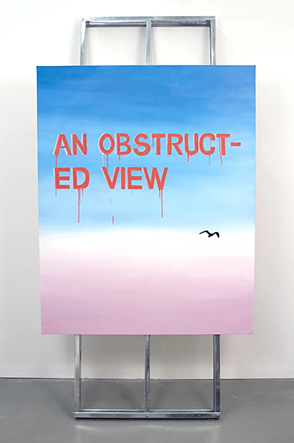 An Obstructed View Steel, aluminum, oil on canvas 96 x 48 x 36 in