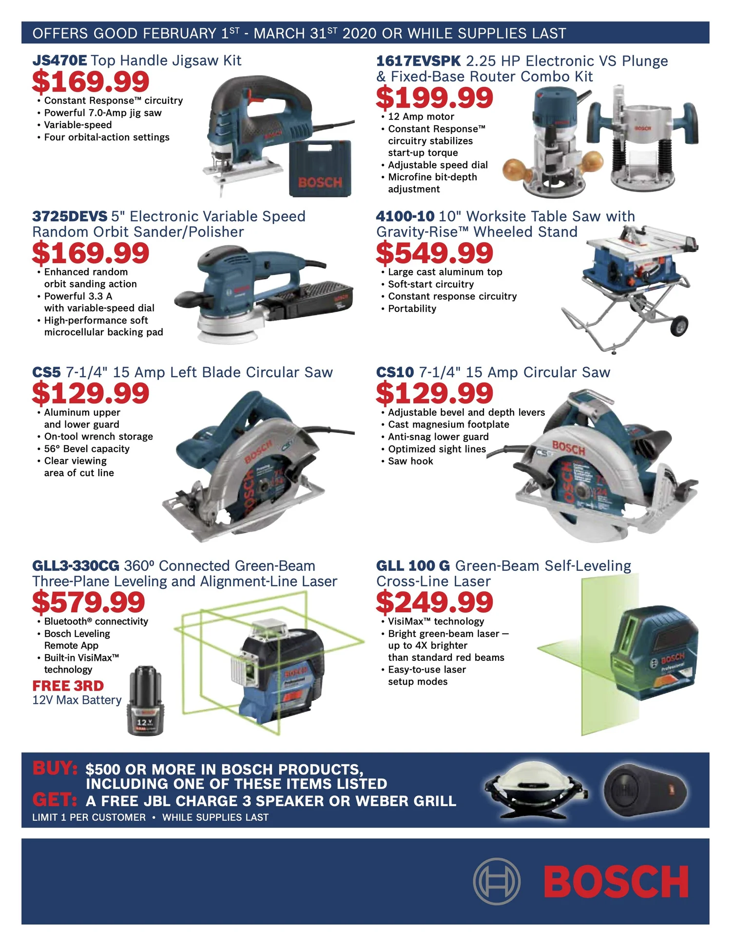Bosch 1st Quarter Sale — Berland's House of Tools