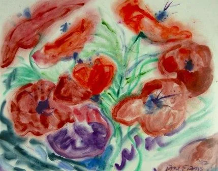 Jane Evans Poppies Feb '82 No 13 - (FlowerGrowingseries) watercolour on blotting paper 44 x 57.jpg