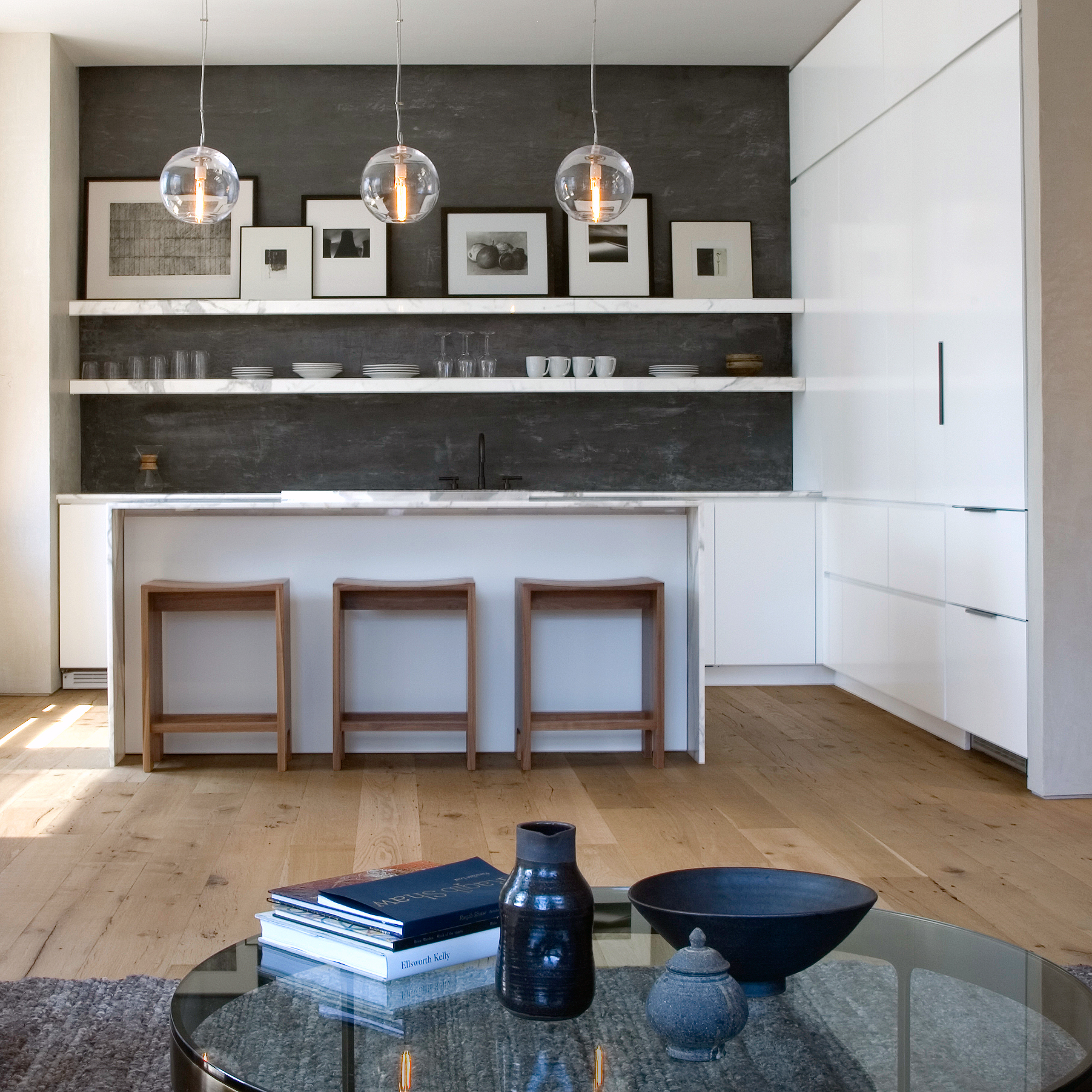 SoHo loft contemporary kitchen interior design by Jones Rowan Studio.