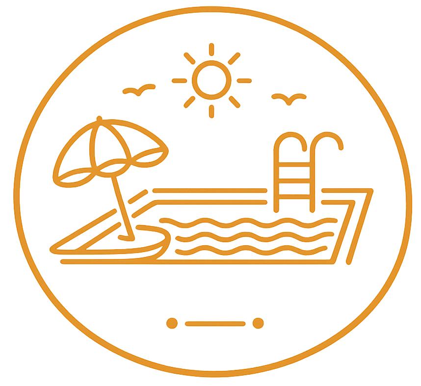 Resort amenities icon representing the pool, clubhouse, playground, dog park, and guest amenities at Monkey Island Resort.
