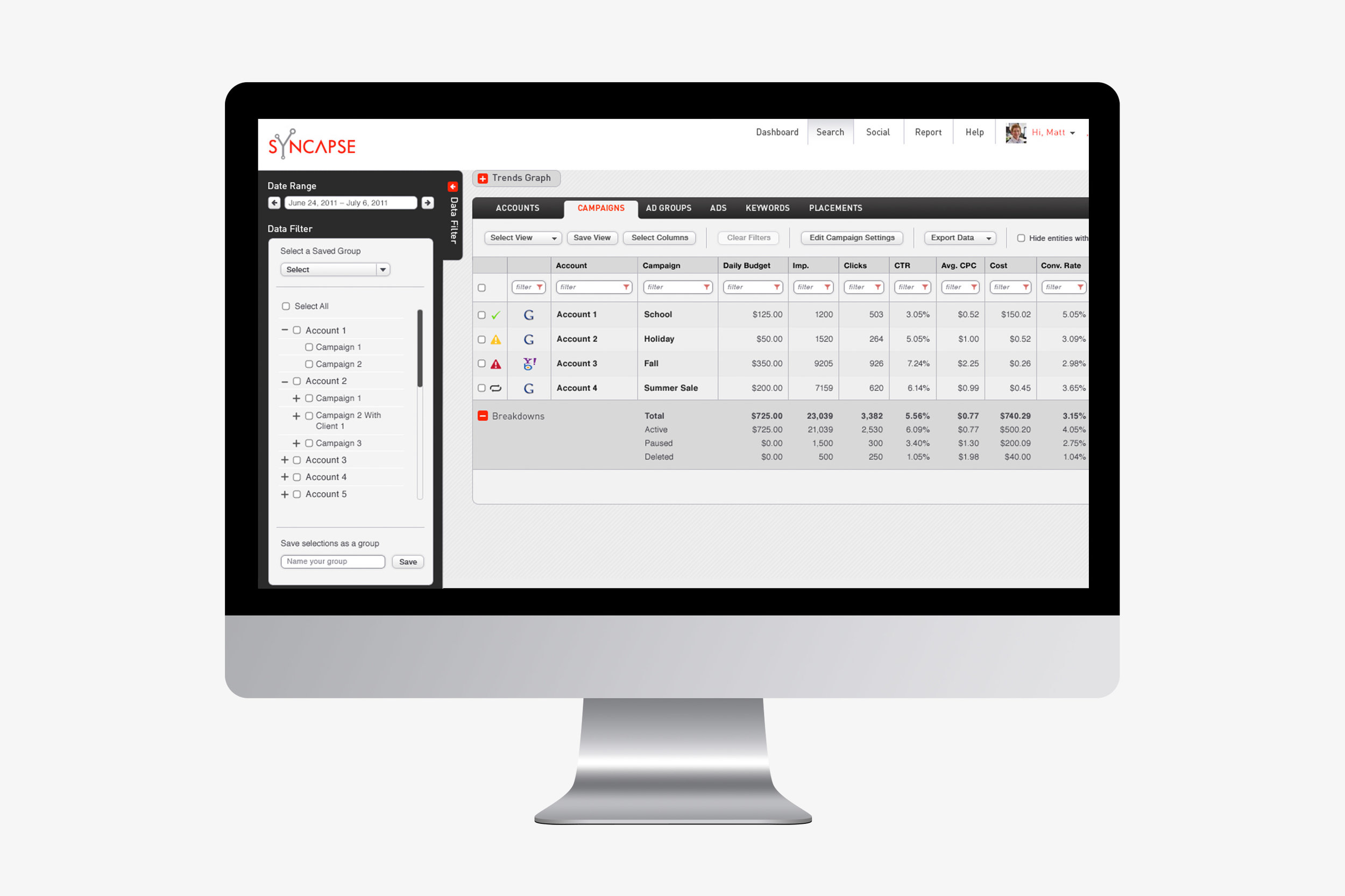 Syncapse Platform was a social media enterprise-level platform that helped medium to large-sized companies manage their social media presence with ease and tactical precision. The main challenge was to create an intuitive and user-centric product with a low work domain complexity, while being powerful enough to accommodate for extensive customization, expansion and a growing list of features.