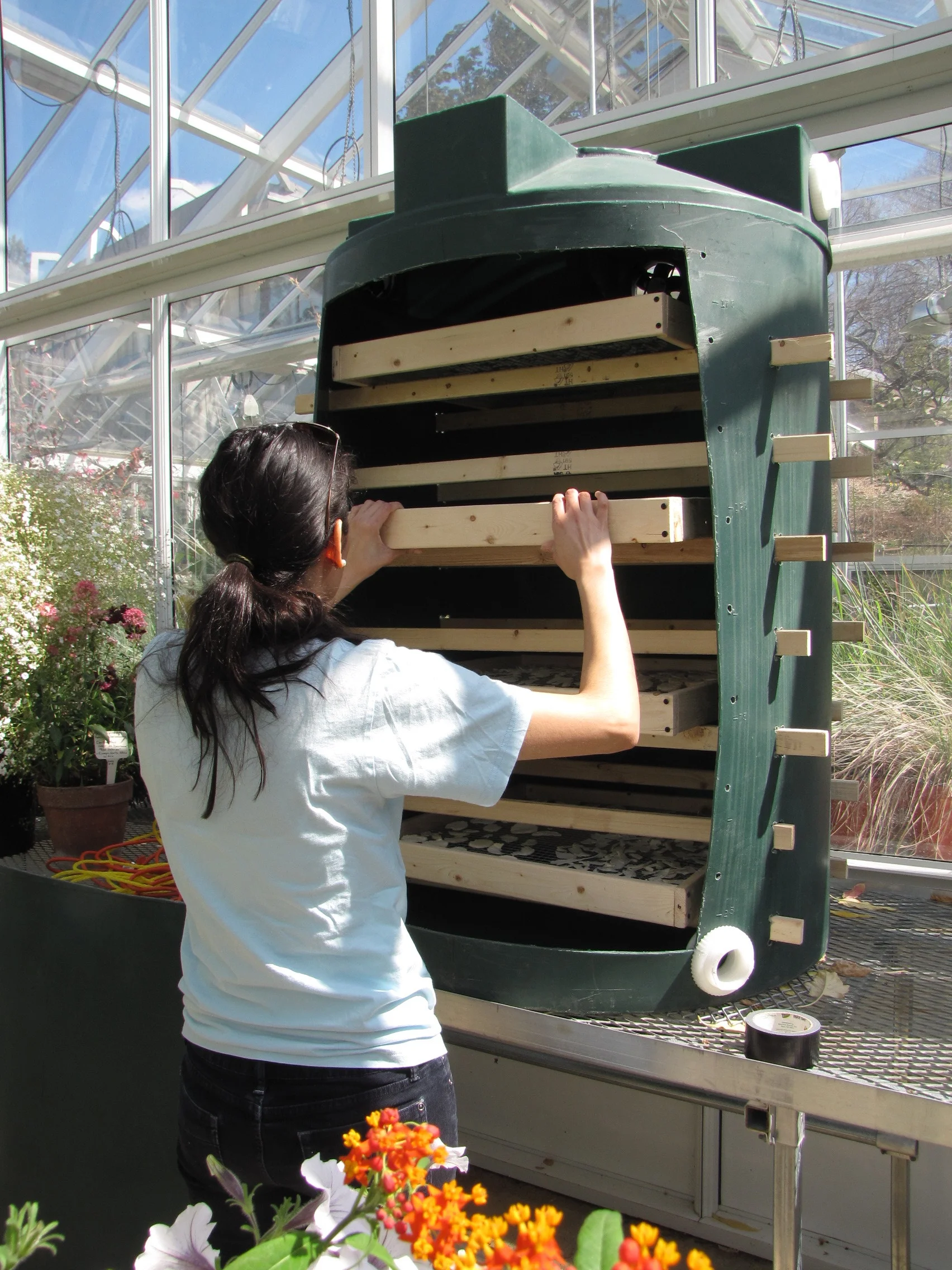 This cassava dryer is the result of a team project in appropriate technology intended for farmers in Sub-Saharan Africa. Powered by a 12-volt battery, the dryer eliminates the need to travel long distances to a cassava plant or wait for sun-based dr