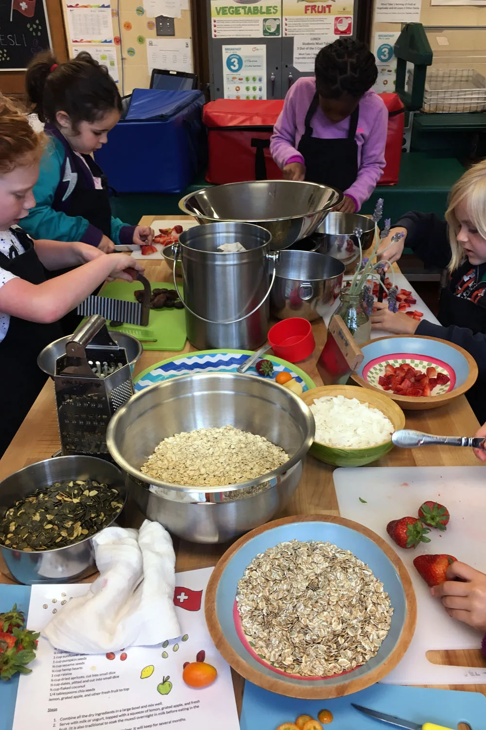 Everyone was working so peacefully, we were able to listen to some traditional Swiss music (with lots of accordion!) while we prepped.