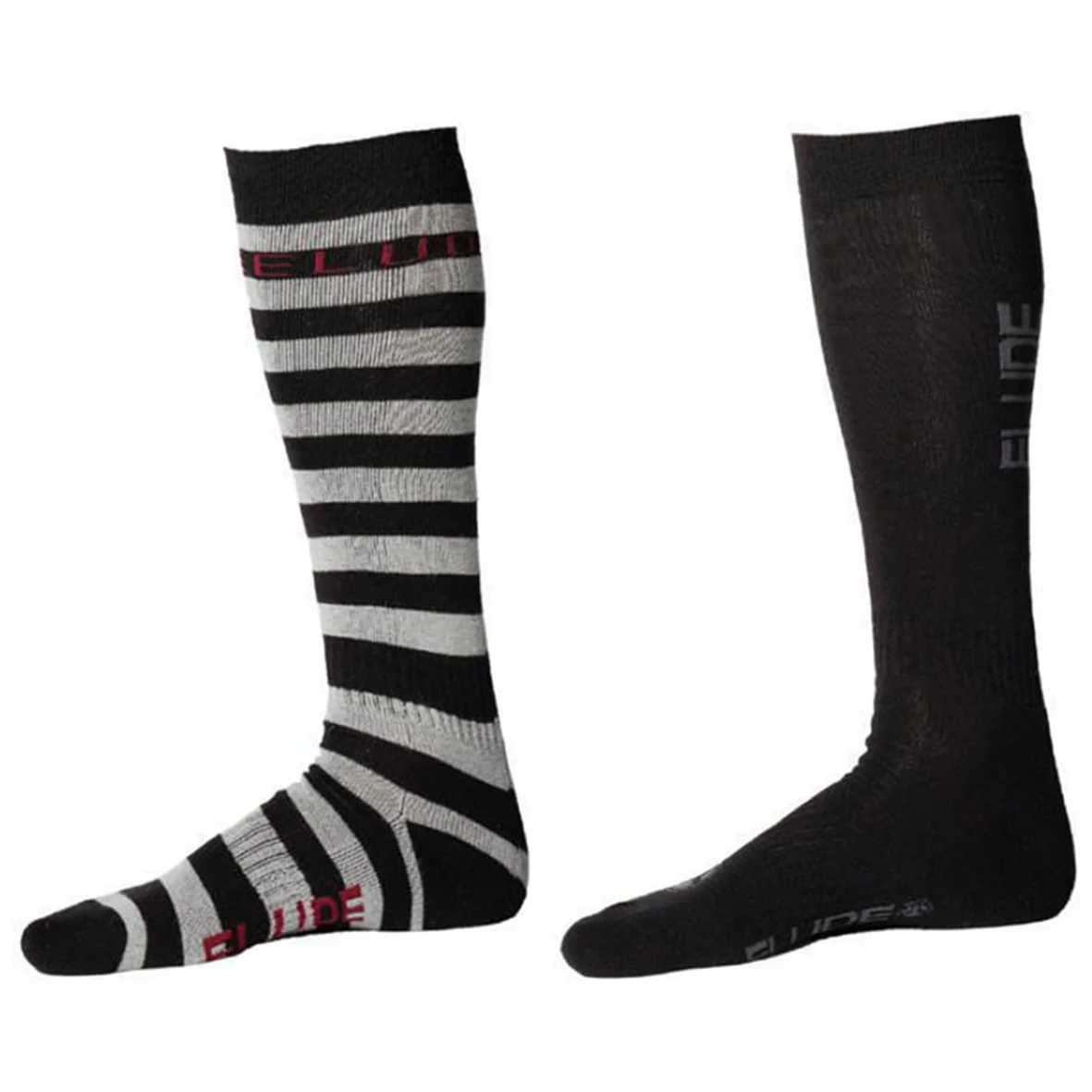 ELUDE BOY'S 2 PACK SOCKS - ALLOY STRIPE/TRUE BLACK