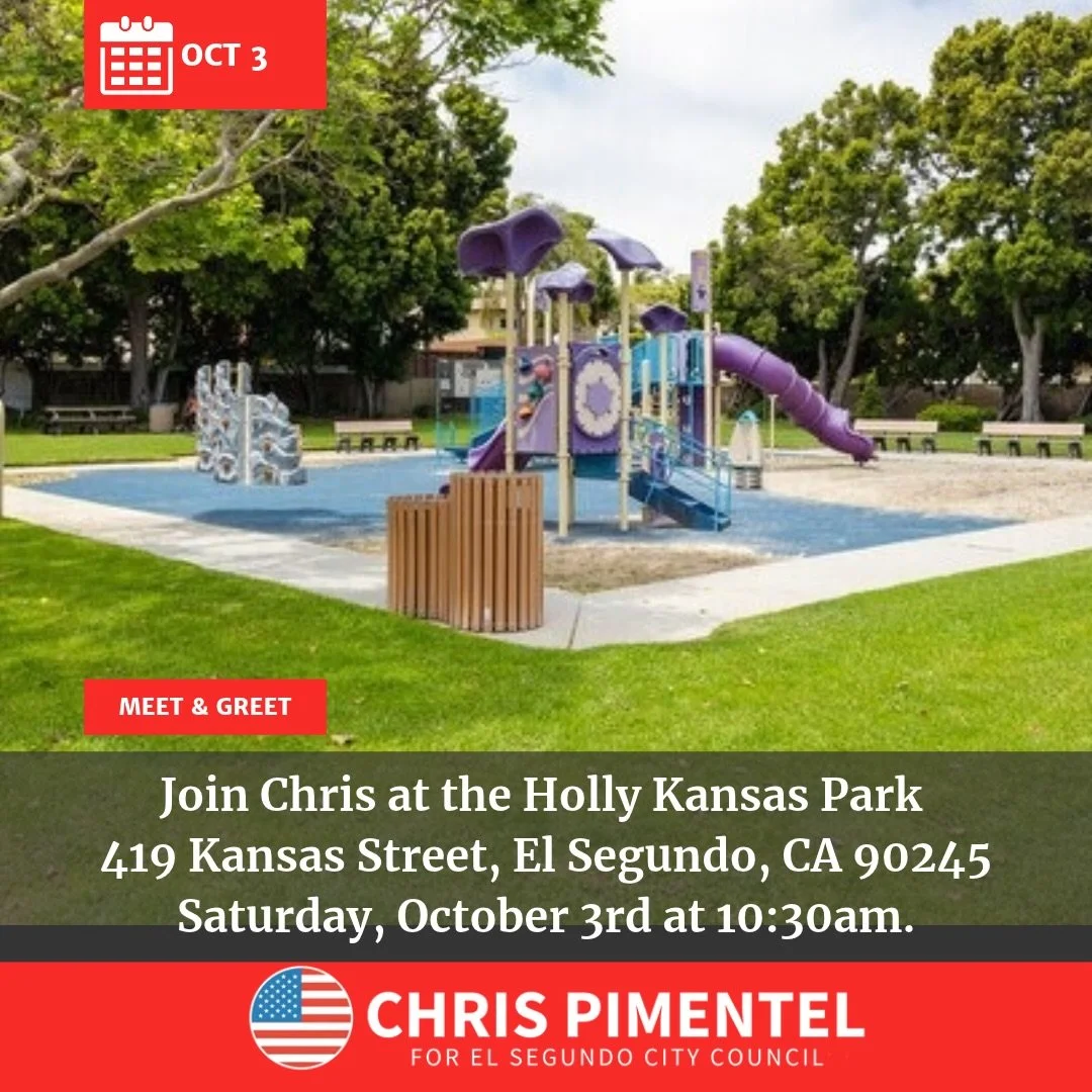 Come meet Chris at Holly Valley Park! 🌳☀️

Join us this Saturday, October 3, at 10:30 AM for a casual community conversation with Chris Pimentel.

This event is open to everyone! Bring your questions, share your ideas, and hear directly from Chris a