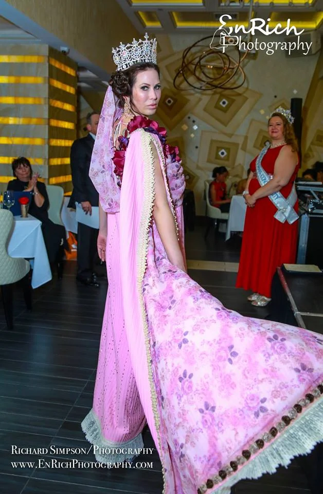 Ivy Dominique in her stunning Madam Chebës avant garde gown with her queen crown.