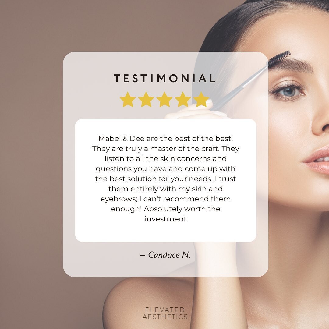 Because there&rsquo;s no better feeling than freshly done brows! 🤍

We so appreciate our clients taking the time to leave us a review of your experience. Be sure to leave a Google review and receive $10 off your future visit. 
.
.
.
#reviews #testim